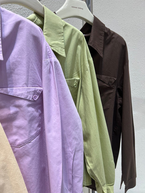 WANWAN  Collar Down Formal Shirts